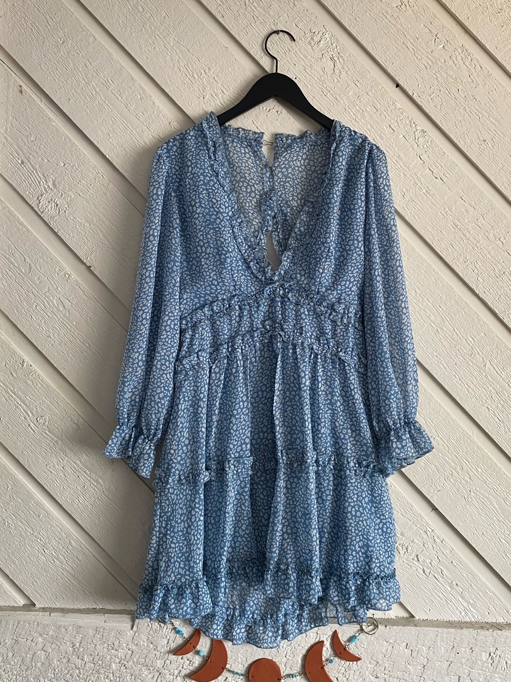 Long Sleeve Blue Dress